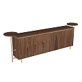 Elegant Wooden Entryway Console And Side Cabinet With Wood Grain And Golden Metal Legs