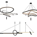 Modern chandelier combination 3d model