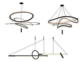 Modern chandelier combination 3d model