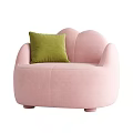 Colorful Single Sofa with Soft Cushions in Pink Purple Orange Green Tones