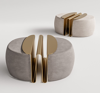 Light Luxury Natuzzi Stool 3d model