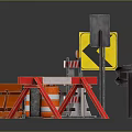 Road Construction Safety Equipment With Stop Signs Arrow Sign Barriers Cones Road Closed Sign
