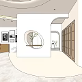 Elegant Wedding Dress Shop Interior With Hanging Dresses Mirrored Walls And Central White Gown