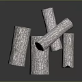 Natural Arbor Tree Trunks With Rough Bark Texture And Smooth Cut Ends