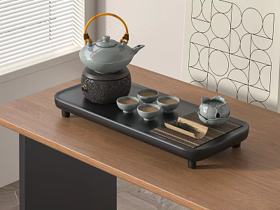 tea set teapot tea cup tea tray tea set 3d model