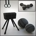 Sports Equipment With Climbing Ladder Gymnastic Rings Exercise Balls Trampoline And Balance Beam