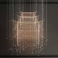 Elegant Multi Tiered Crystal Chandelier With Hanging Crystal Pendants On Dark Background