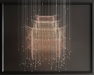 New Chinese crystal chandelier 3d model