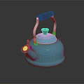 Stylish Blue Kettle With Black Handle And Modern Design As Essential Household Daily Use Appliance
