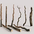 Natural Wooden Branches For Decorative Craft Projects And Rustic Design 3d model