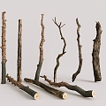 Modern tree pole stump branch stake log log wind dead branch 3d model