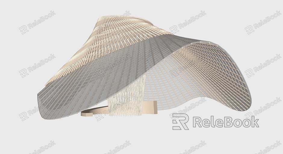 Modern gallery shaped landscape gallery pavilion model