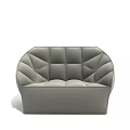 Modern Gray Upholstered Single Sofa With Geometric Tufted Design And Comfortable Seat 3d model
