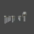 Different Types Of Metal Bolts And Nuts Fasteners On Blue Background