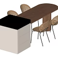 Modern Dining Table Set With Oval Wood Top Woven Back Chairs And White Black Cabinet