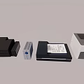 Modern Office Electronic Devices With Multifunctional Printers Scanners And Black White Design 3d model