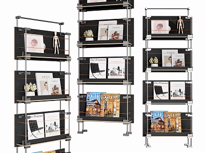 Metal Multi Layer Adjustable Storage Shelf for Home Office Organizing Books Decor 3d model