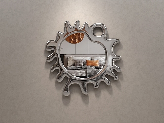 Decorative mirror Metal vanity mirror makeup mirror stainless steel hanging mirror bathroom mirror shaped mirror wall decoration 3d model