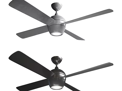 Modern Ceiling Fan with Light and Elegant Blades for Home Cooling 3d model