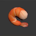 Cooked Shrimp with Orange and White Color Shiny Surface and Juicy Texture