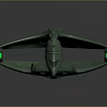 Futuristic Green Sci Fi Vehicle Featuring Glowing Accents And Textured Streamlined Design