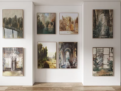 modern landscape painting decorative painting 3d model