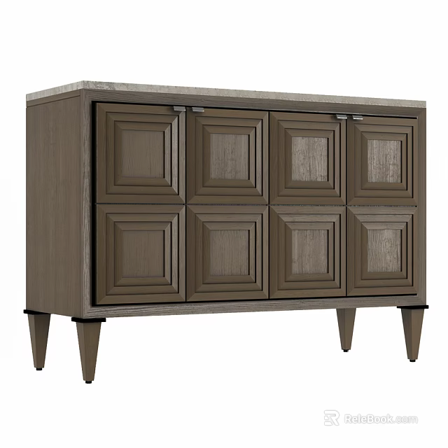 Entryway Console Cabinet Wooden Side Storage Cabinet With Multiple Doors Modern Home Furniture Design 3d model 