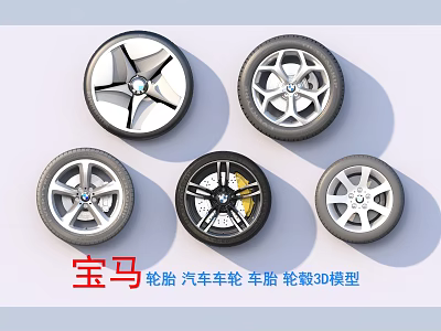 BMW Car Tires 3D Models Featuring Detailed Rims and Premium Design 3d model