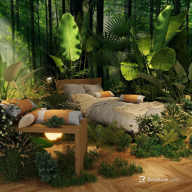 Modern Public Office Space With Open Layout Ergonomic Workstations And Green Plants 3d model 