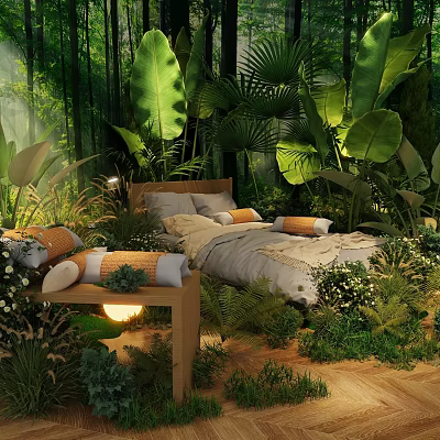 Modern Live Room Forest Theme Live Room 3d model