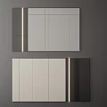 Modern Background Wall Design With Mirror Panels And LED Lighting Strips 3d model