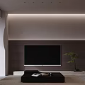 Minimalist Elegant Living And Dining Room Interior With Beige Sofa Black Coffee Table And Artwork