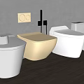 Modern Design Toilets In Black Beige White With Smart Control Panel 3d model