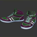 Stylish Gray And Black High Top Shoes With White Laces Stripes And Soles