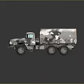 Camouflage Military Tank With Armored Structure And Rotating Turret Design