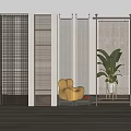 Modern partition screen metal screen barbed wire mesh partition 3d model