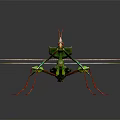 Green Mantis With Transparent Wings And Red Legs On Dark Background