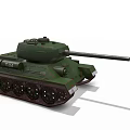 Detailed Green Military Tank Model With Number 233 And Metal Tracks