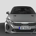 Silver Sports Car With Streamlined Body Front Grille And Multi Spoke Wheels
