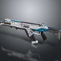 Futuristic Sci Fi Rifle With Blue And White Modern Design And Detailed Structure