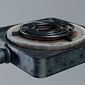 Vintage Electric Stove Burner Kitchen Appliance With Coil Heating Element And Metal Base