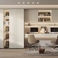 Modern Study Home Study 3d model