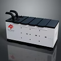WOLF Household Appliance With White Body Black Top And Vent Pipes