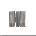 Beige And Brown Striped Layered Sheer And Solid Window Curtains Design 3d model