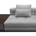 Gray Modular Sectional Sofa With Mixed Color Cushions And Coffee Table 3d model