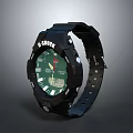 G SHOCK Black Sports Watch With Green Dial And Durable Strap Design