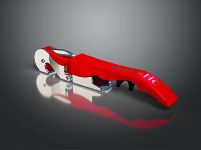 Practical Red Household Bottle Opener with Silver Parts and Nova 316 Engraving 3d model