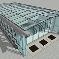 Modern Station Design With Glass Facade Canopy Roof And Entrance Platform
