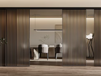 Modern sliding door folding door glass door Changhong glass door 3d model