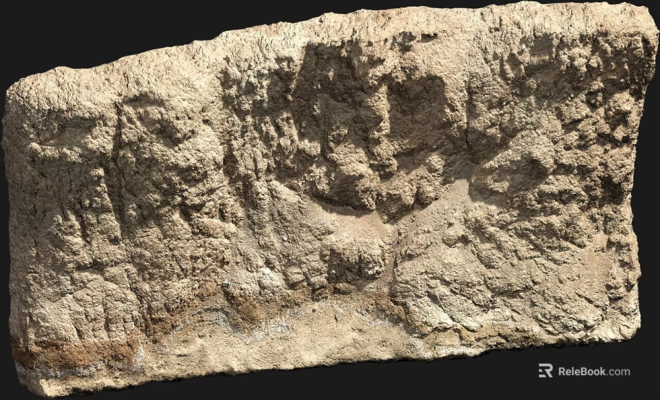 Natural Rugged Rock Landscape With Eroded Surface And Textural Patterns 3d model 